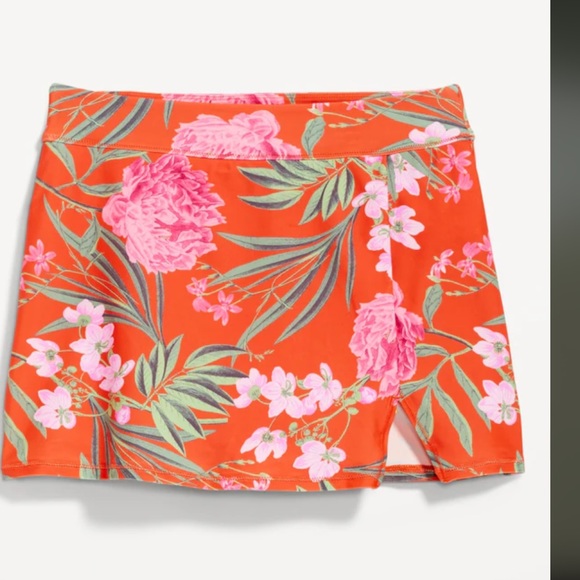NWT OLD NAVY High-Waisted Swim Skirt   Color: Red Floral - Picture 1 of 9